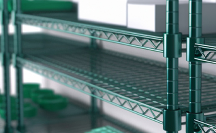 Green Epoxy Wire Shelving