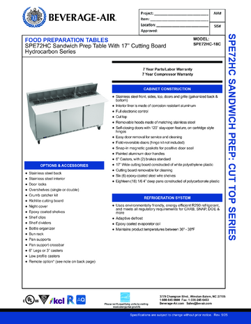Spec Sheet