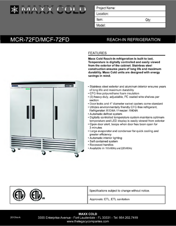 Spec Sheet