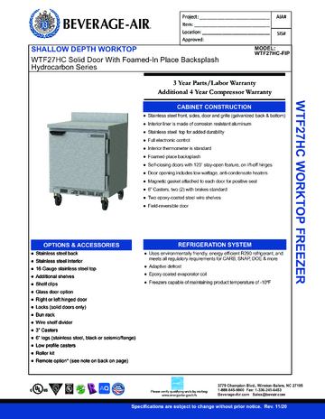 Spec Sheet