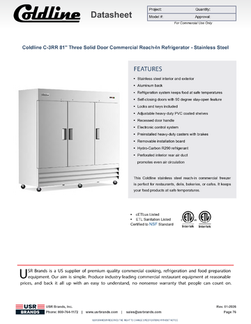Spec Sheet