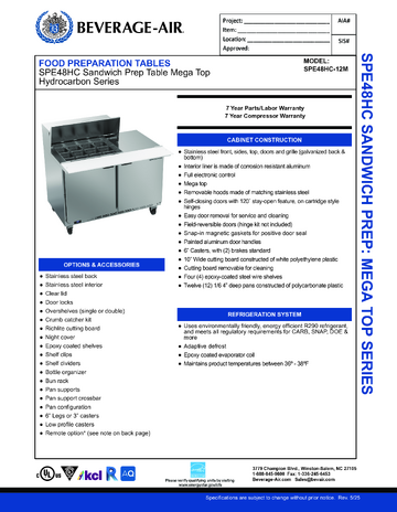 Spec Sheet