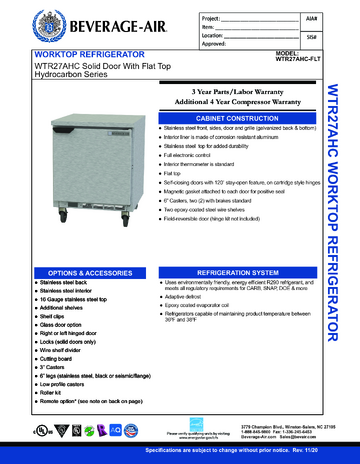 Spec Sheet