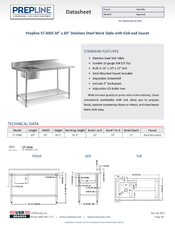 Spec Sheet