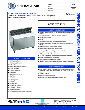 Spec Sheet