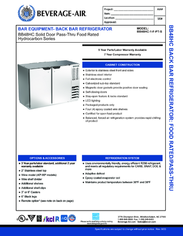 Spec Sheet