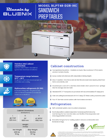 Spec Sheet