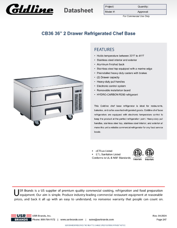 Spec Sheet