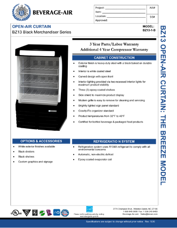 Spec Sheet