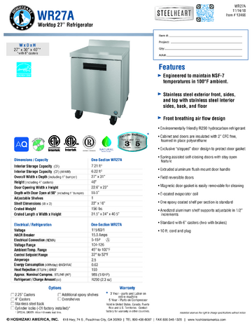 Spec Sheet