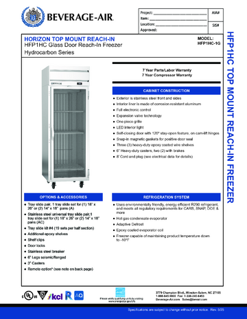 Spec Sheet