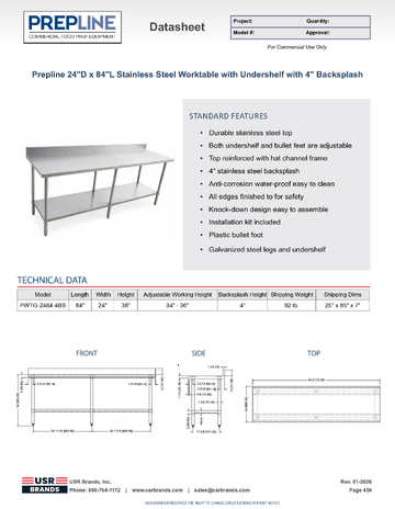 Spec Sheet