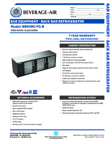 Spec Sheet
