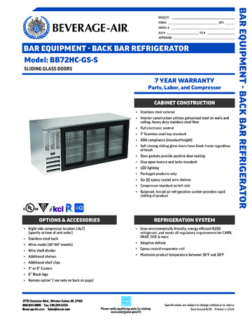 Spec Sheet