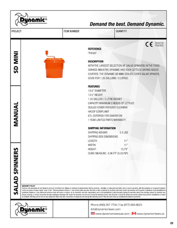 Spec Sheet