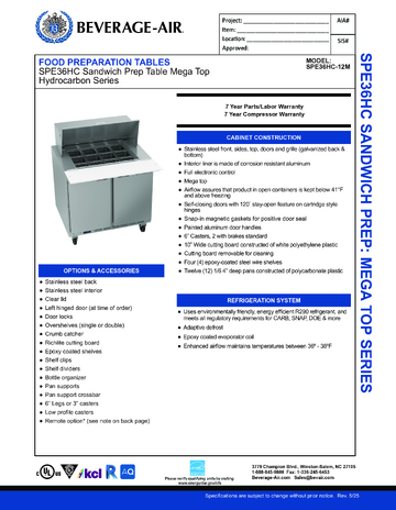 Spec Sheet