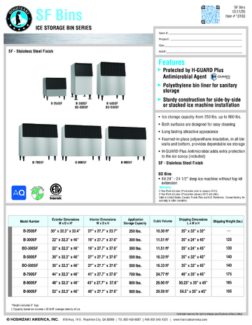 Spec Sheet
