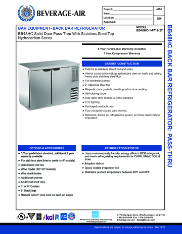 Spec Sheet