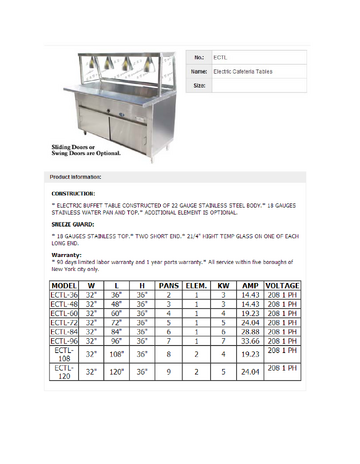 Spec Sheet