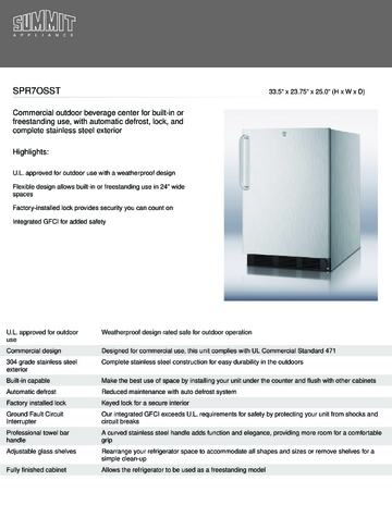 Spec Sheet