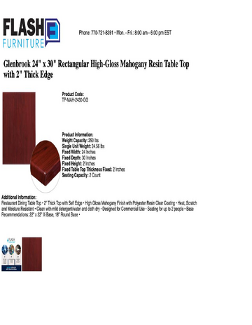 Spec Sheet