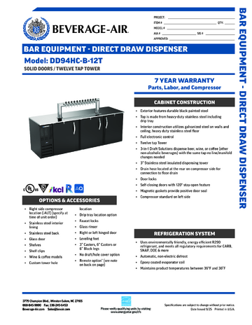 Spec Sheet