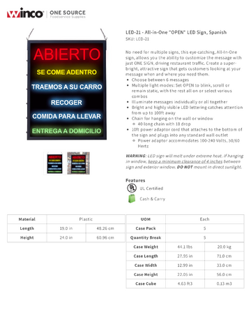 Spec Sheet
