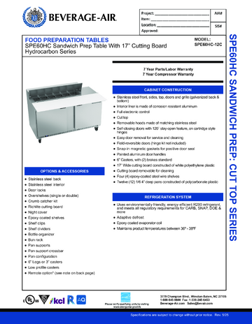 Spec Sheet
