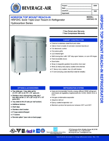Spec Sheet