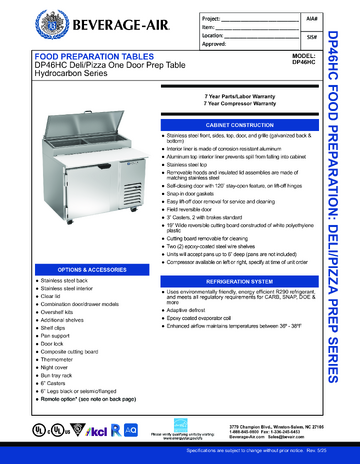Spec Sheet