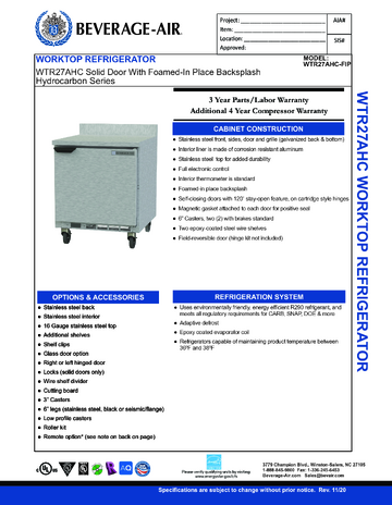 Spec Sheet