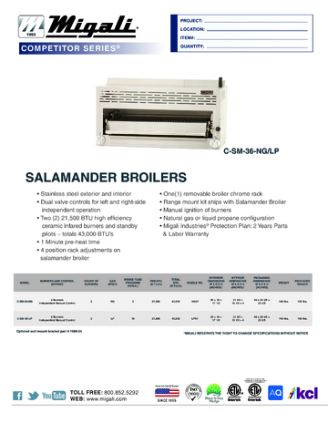 Spec Sheet
