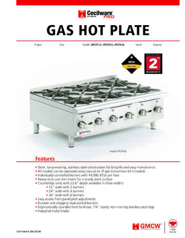 Spec Sheet