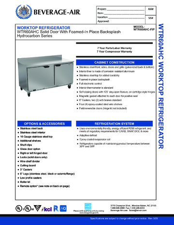Spec Sheet