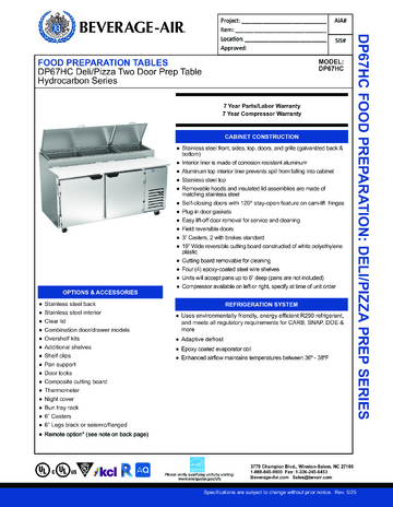Spec Sheet