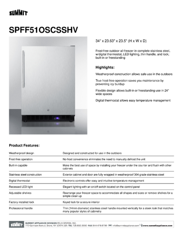 Spec Sheet