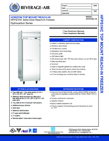 Spec Sheet