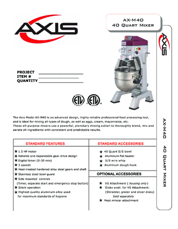 Spec Sheet