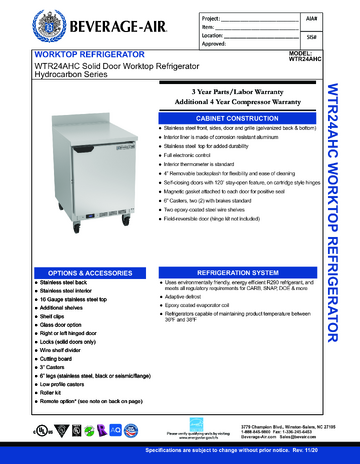 Spec Sheet