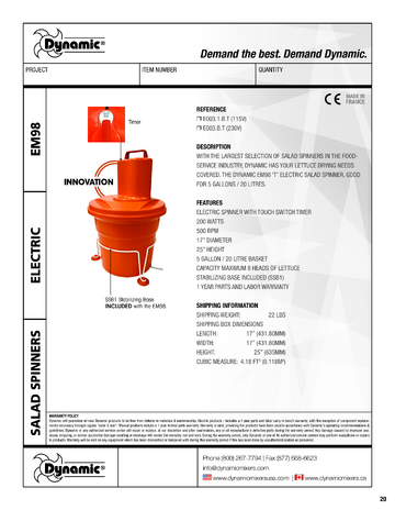 Spec Sheet