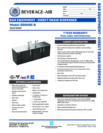 Spec Sheet