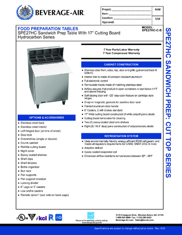 Spec Sheet
