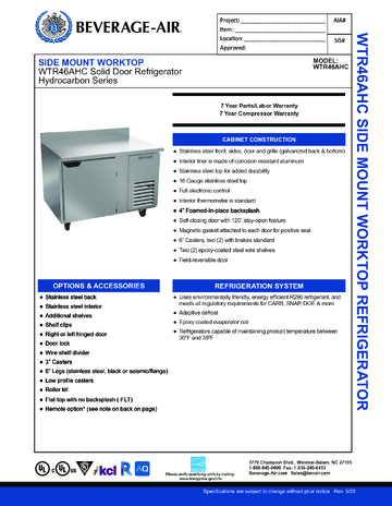 Spec Sheet