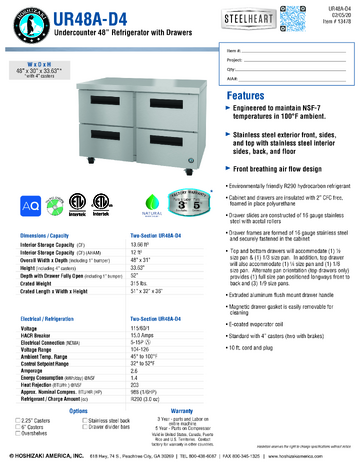 Spec Sheet