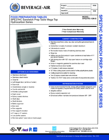 Spec Sheet