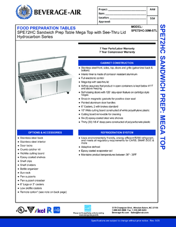 Spec Sheet