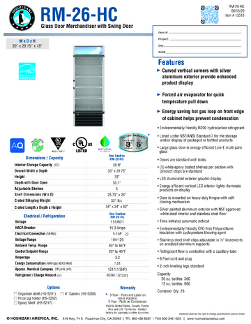 Spec Sheet