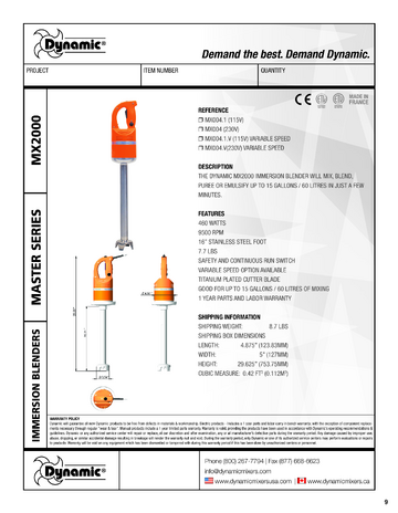 Spec Sheet