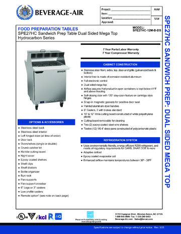 Spec Sheet
