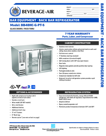 Spec Sheet